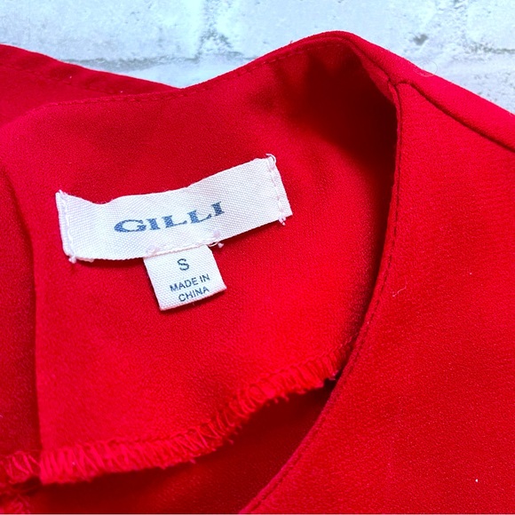 Gilli Vibrant Red Mini Dress with Layered Sleeves - Picture 7 of 15